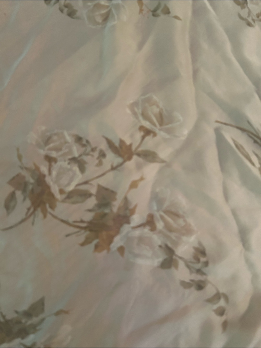 Calvin Klein Silk Taupe Floral Scarf - Picture 2 of 6